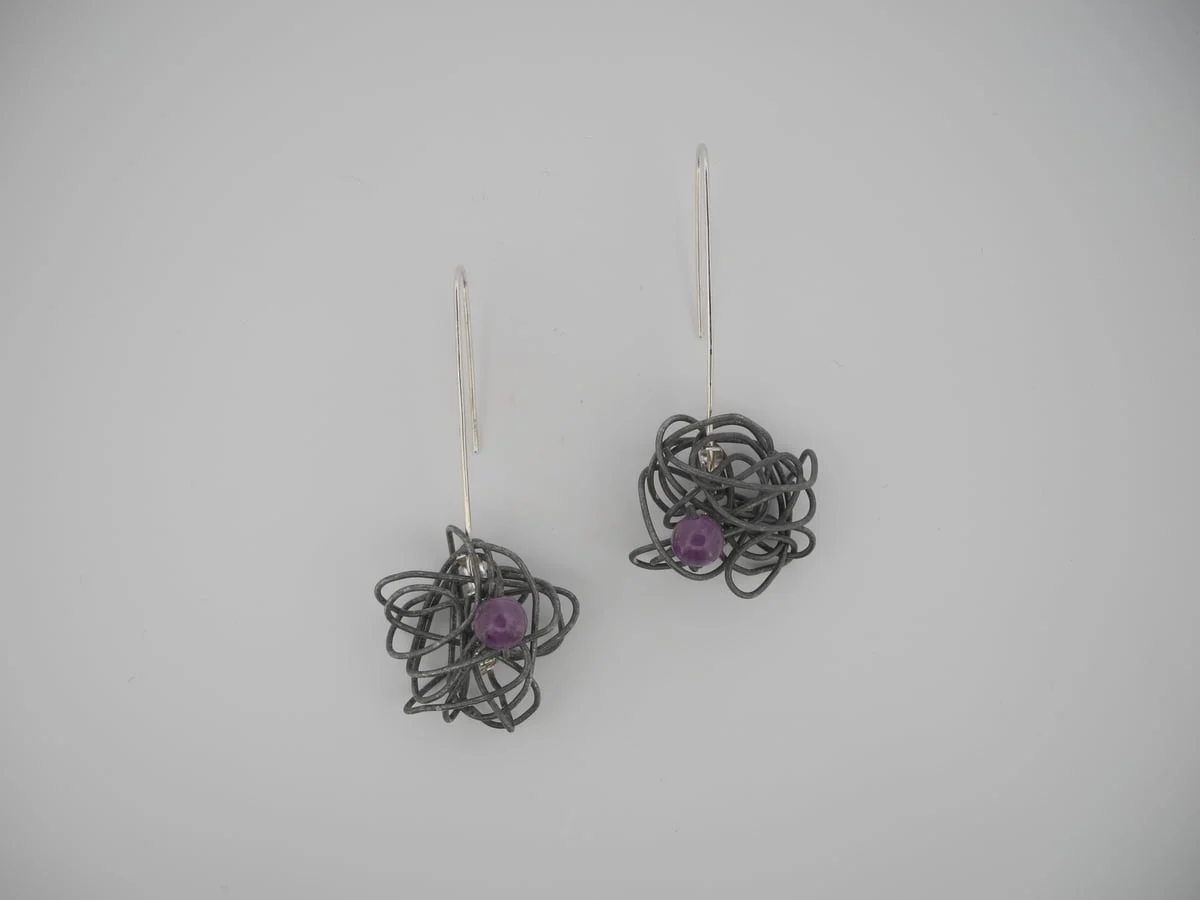 Boucles d’oreilles nid en fil 2