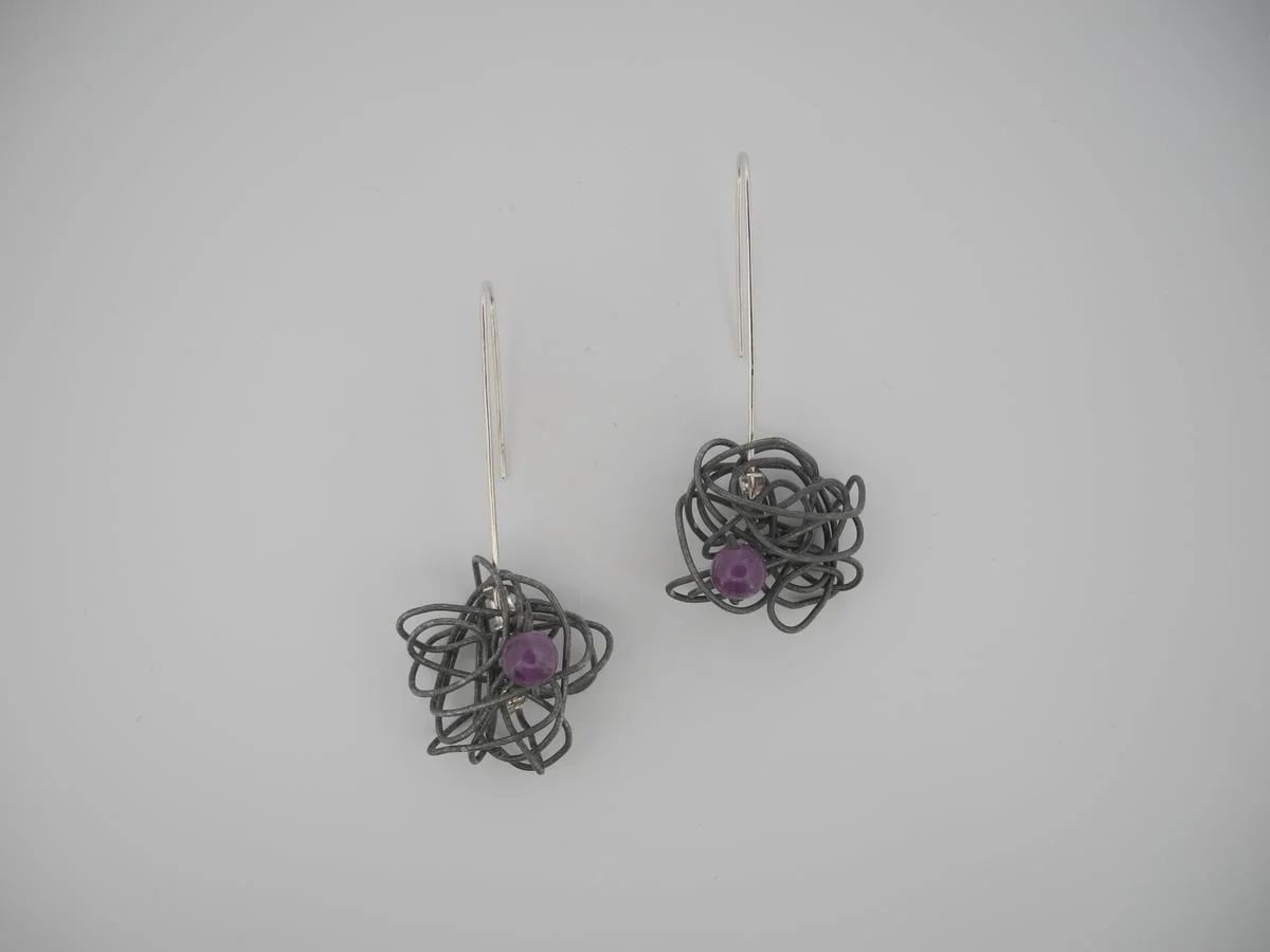 Boucles d’oreilles nid en fil 2