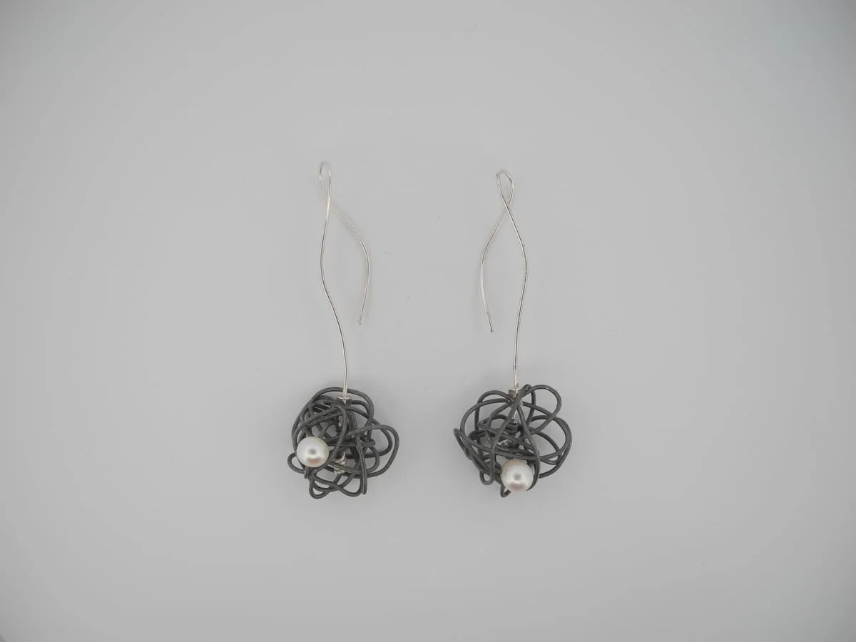 Boucles d’oreilles nid en fil 3