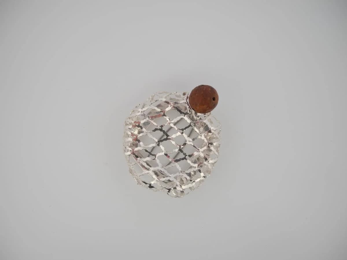 Broches nid-cage argent galle du chêne